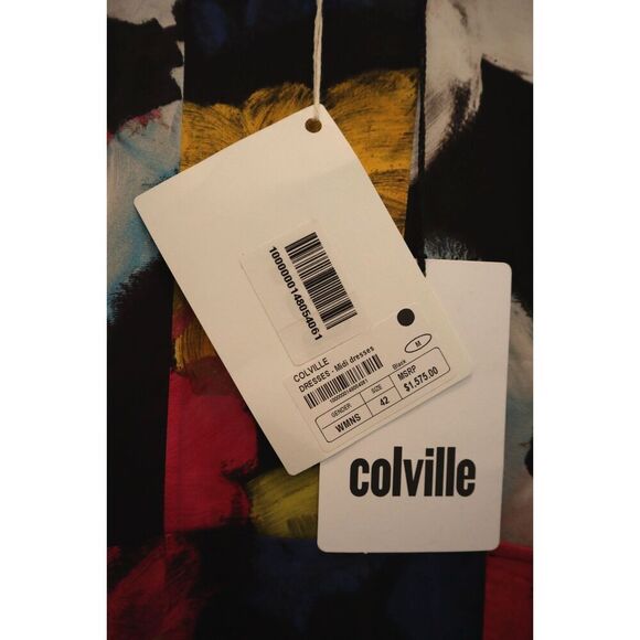 Colville CVS20516A Women Sz IT 42 US 6 Black Floral Asymmetric Midi Dress - Picture 6 of 16